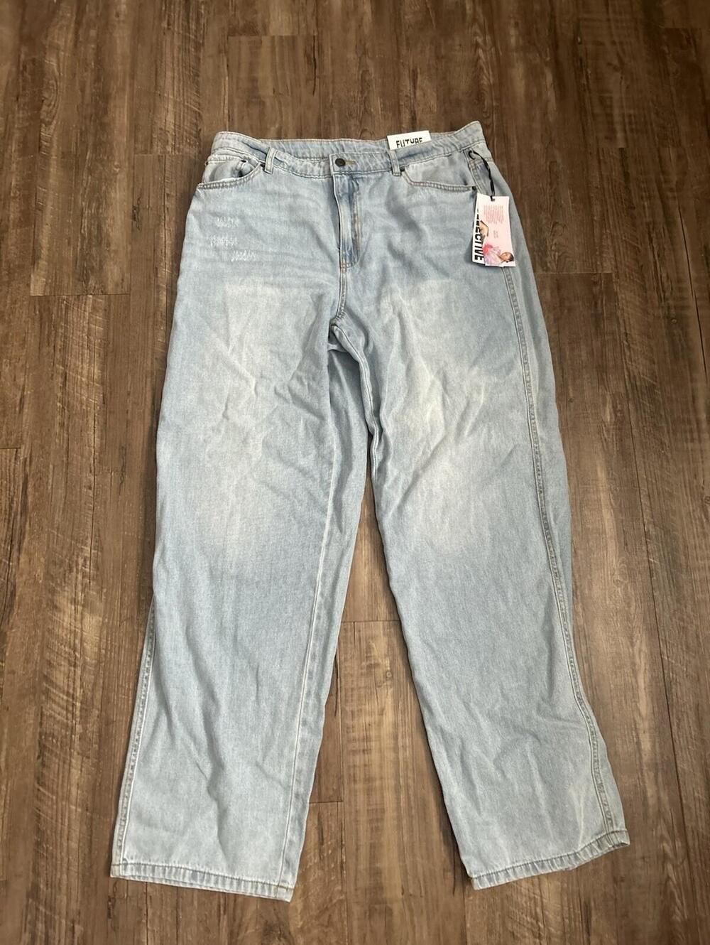 Women's High-Rise Straight Leg Denim Pant - Future Collective Size 14 New W/Tags